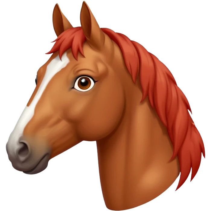 Red dun horse with a small white star between his eyes emoji