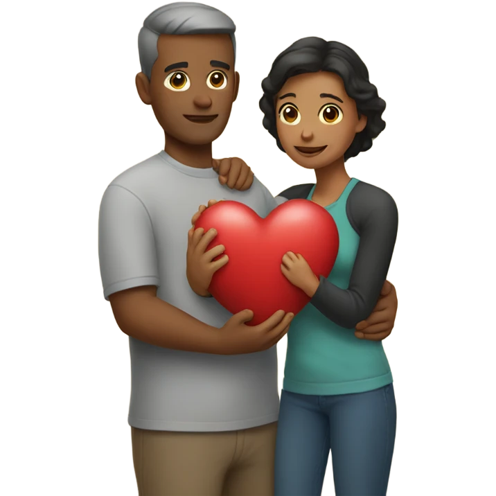 Father holds her heart in her arm emoji