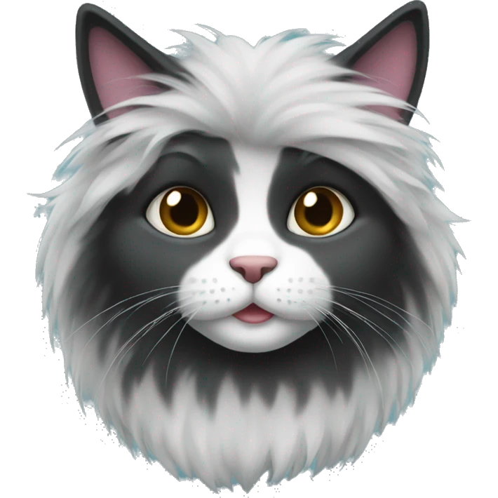 black long haired fluffy girl cat emoji