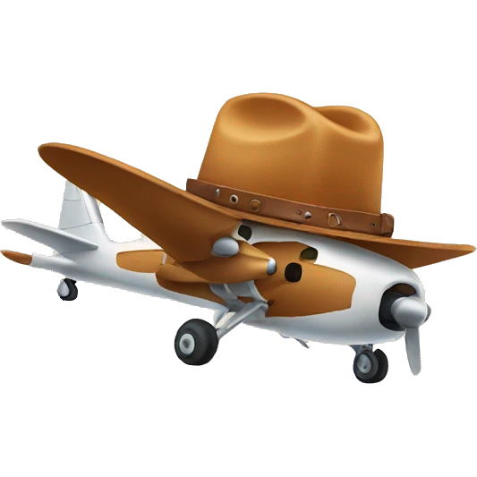 airplane wearing a cowboy hat emoji