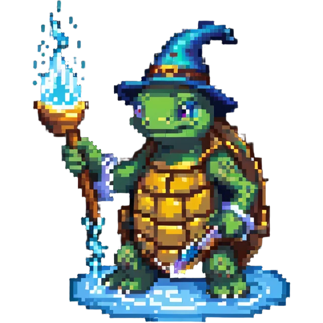turtle wizard with water magic emoji