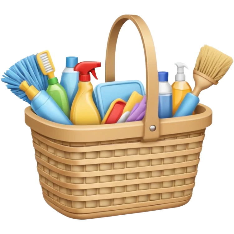 cleaning basket with nuteral color emoji