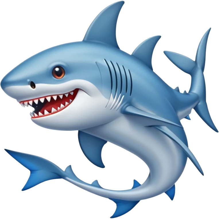 Tiburón gris con zapatos azules emoji