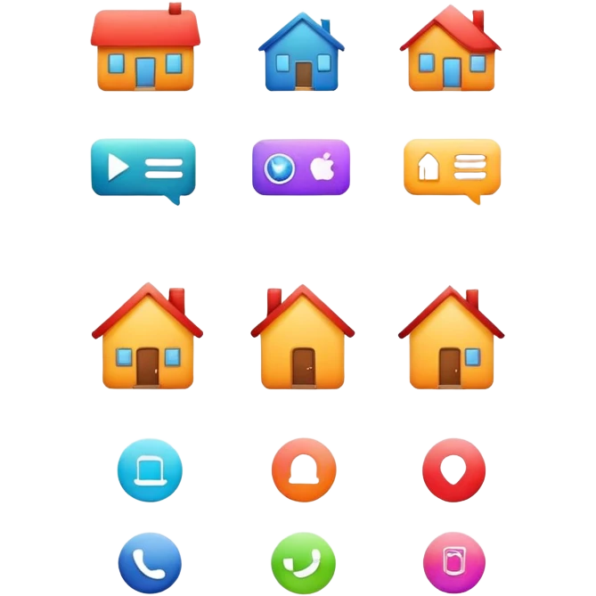 website icon set with home button emoji