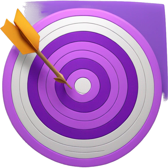 purple archery target with a arrow in the bullseye emoji