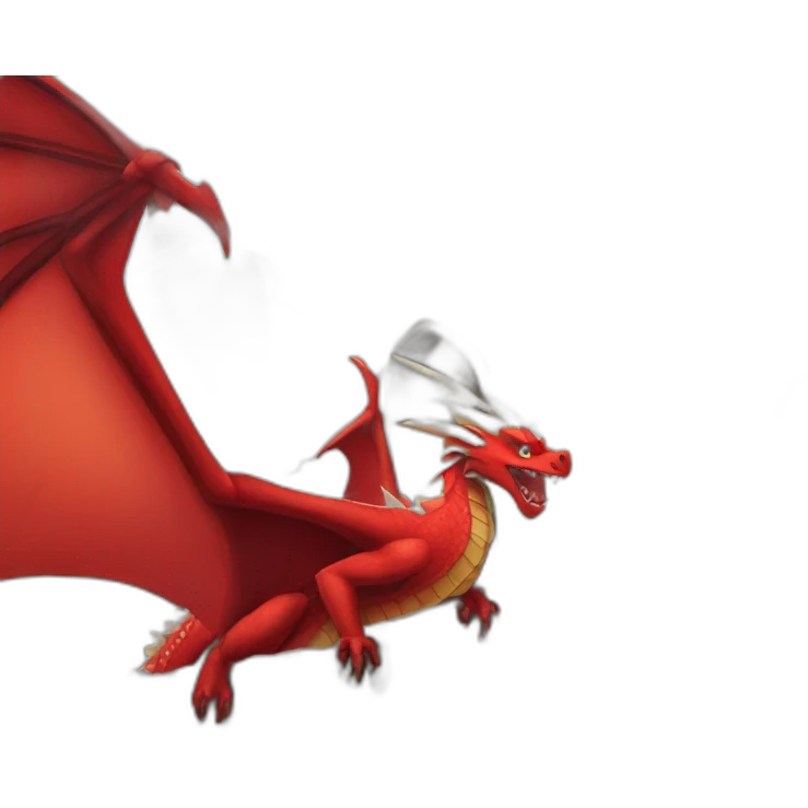 Red Dragon in castle tower emoji