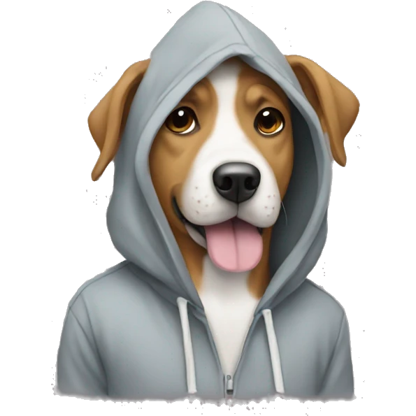 Dog wearing hoodie  emoji
