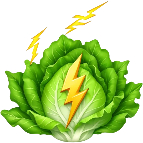 Lettuce with lightning bolt emoji