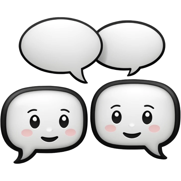 two speech bubbles shaking hands emoji