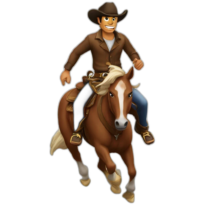 running cowboy dark horse emoji
