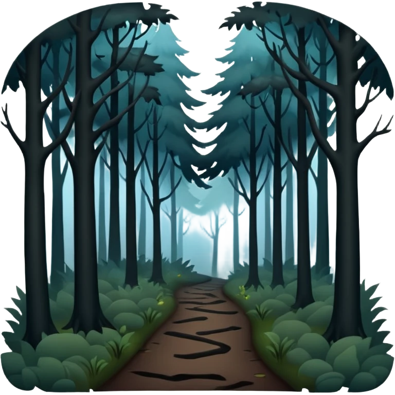 dark foggy forest with a path emoji
