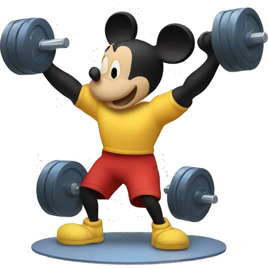 Mickey Mouse lifting weights emoji