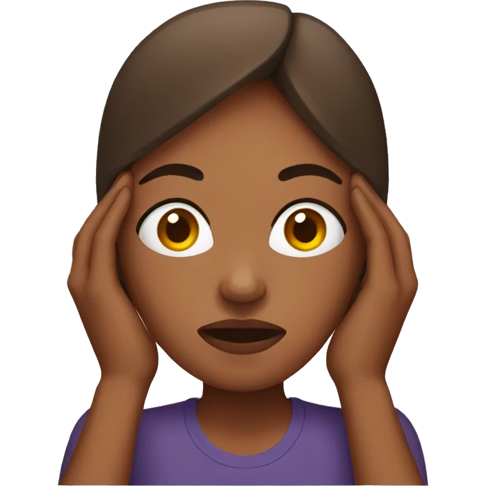 Brown woman with headache  emoji