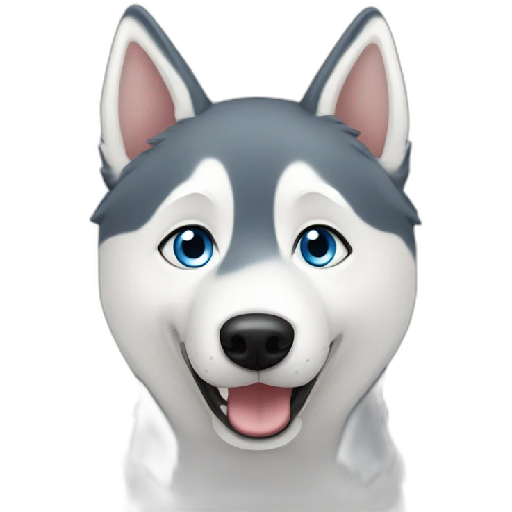 Happy White husky blue eyes short hairs emoji