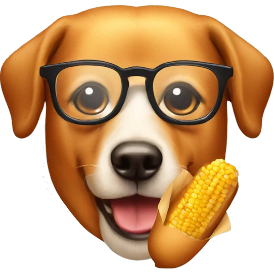 Corn dogs wearing glasses  emoji