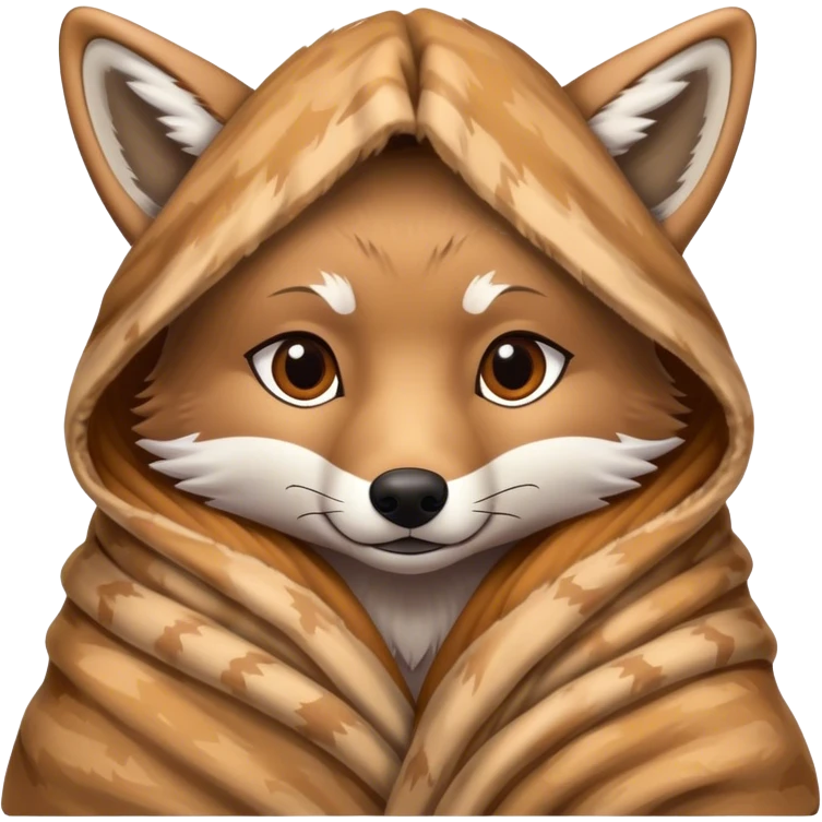 Coyote cozy in blanket emoji