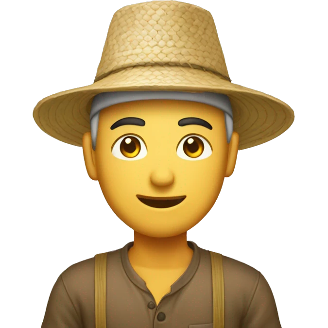 Rice farmer hat emoji