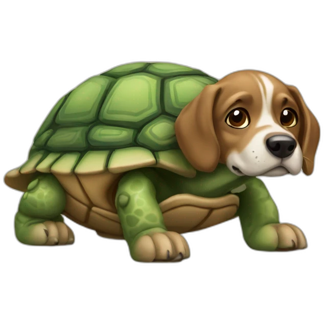 Chien sur tortue emoji