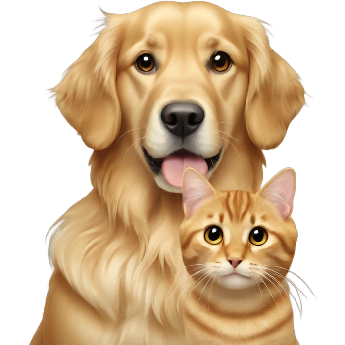 Golden retriever and tabby cat emoji