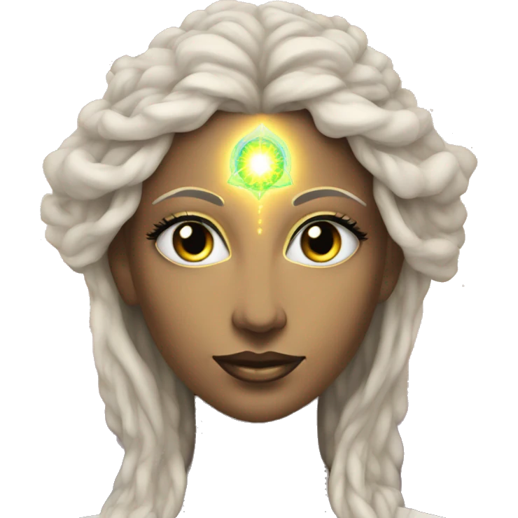 Pleiadian radiant glowing diva woman female third eye emoji