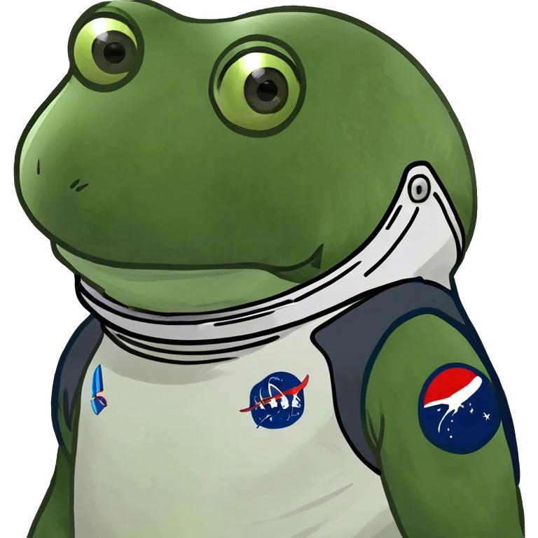 green frog in a spacesuit emoji