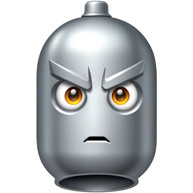 Bullet flying with a serious face emoji