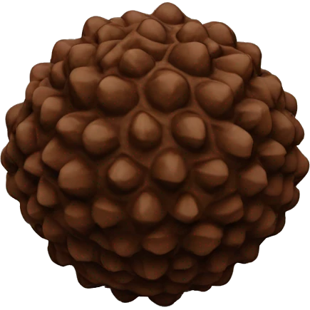 A single, vibrant, emoji-style rudraksha. It has a deep brown color with a glossy finish, emphasizing its smooth, bead-like texture. emoji
