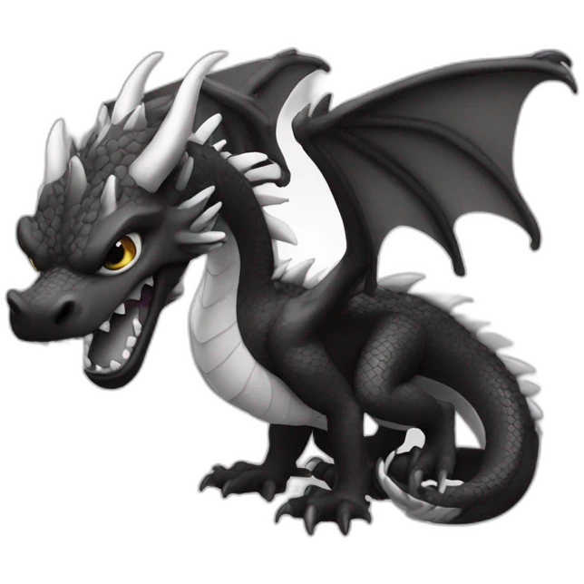 Black and white dragon emoji