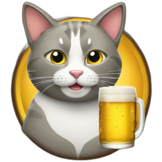 Cat drink beer emoji