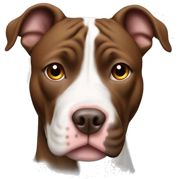 Pit bull dog with white face and brown ears emoji