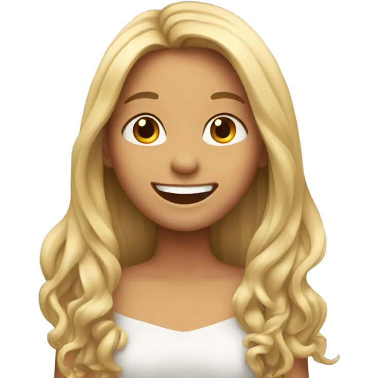 happy girl with long hair emoji