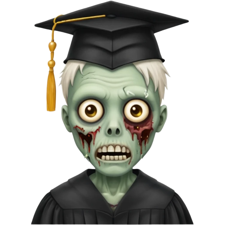 graduating cap zombie emoji