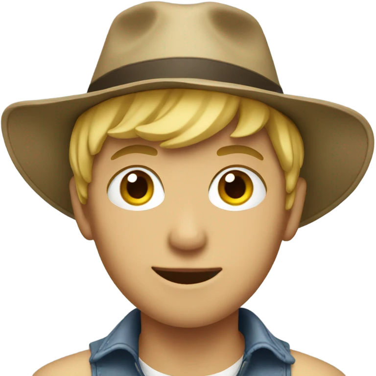 blonde boy in a hat emoji