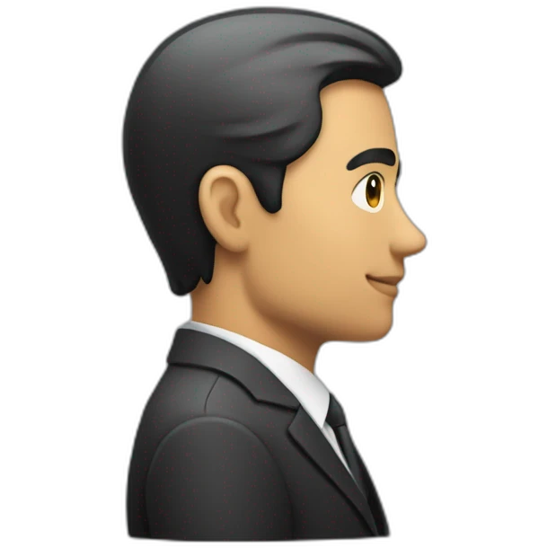 man in suit looking to the right (side view) emoji