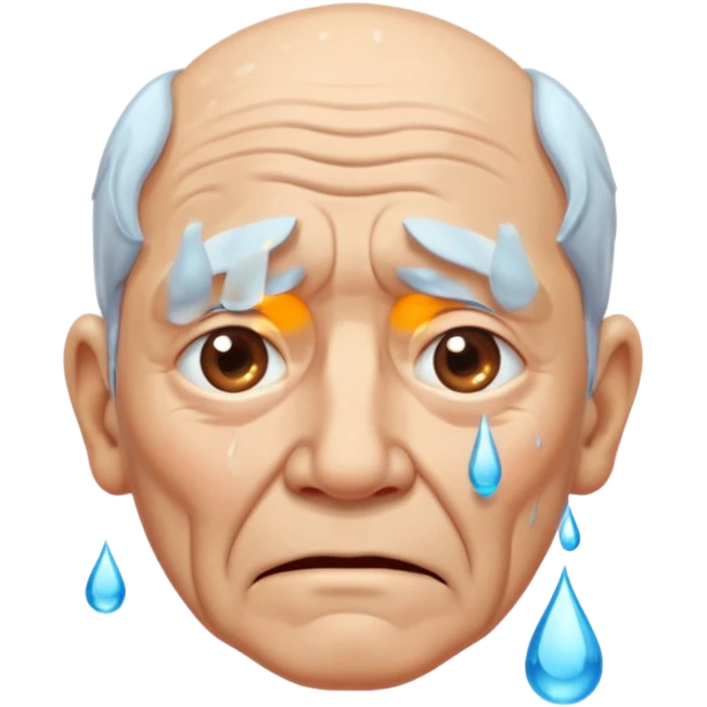 old man crying with water droplet  emoji