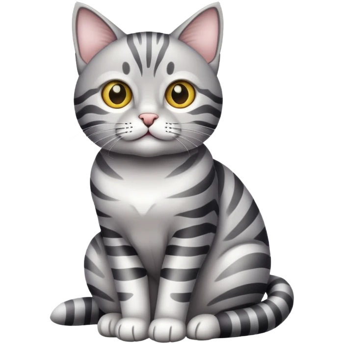 Silver tabby cat sitting emoji