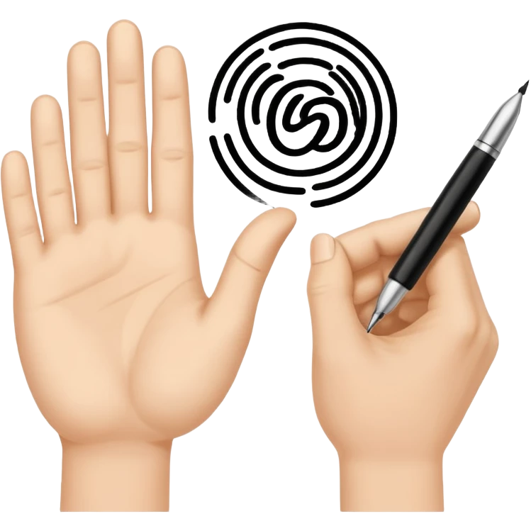 Ανοιγουν χερια και γραφει την λεξη συμβολισμος emoji