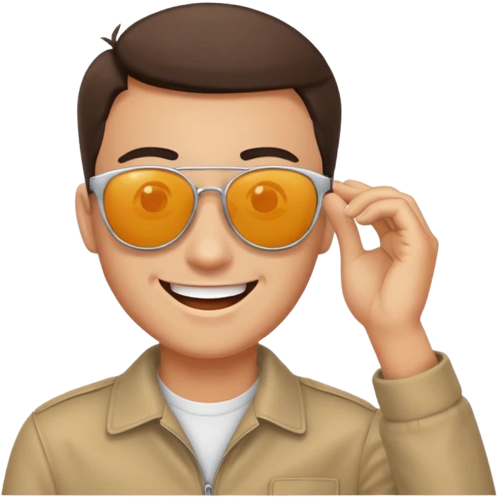 Taking off sunglasses after seeing a beautiful girl in awe emoji