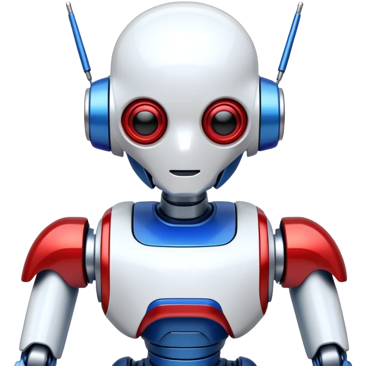 Futuristic robot with Russian flag colors incorporated in its design emoji