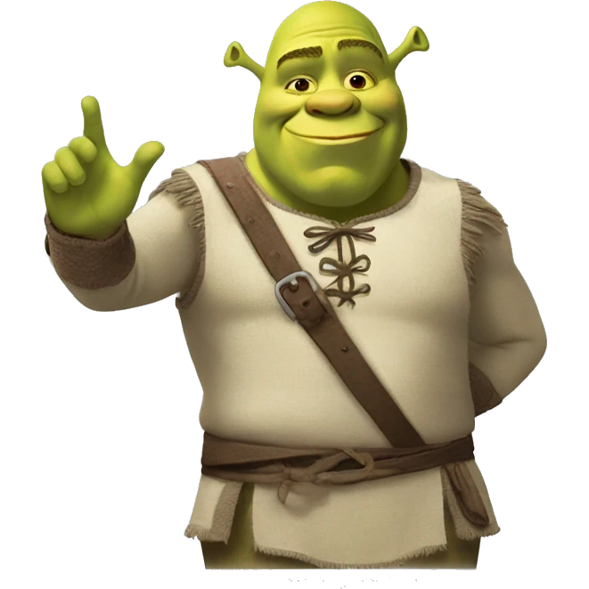 shrek hand on his heart rise his hand emoji