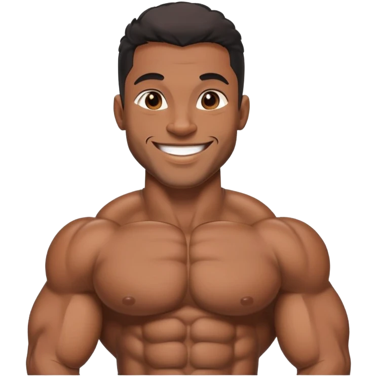 black bodybuilder happy emoji