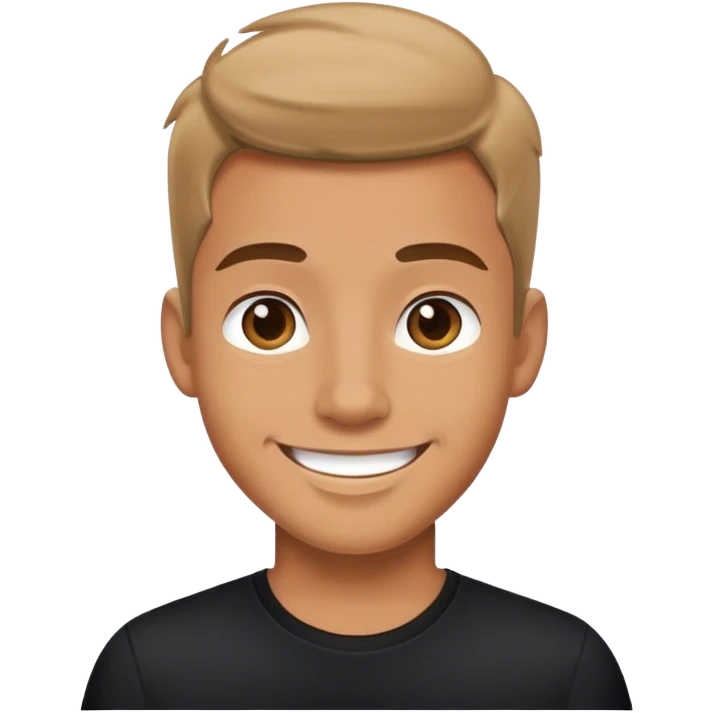 smiling male in black shirt emoji