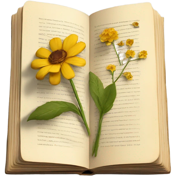 book with some pressed flowers on the pages realistic flowers pressing emoji