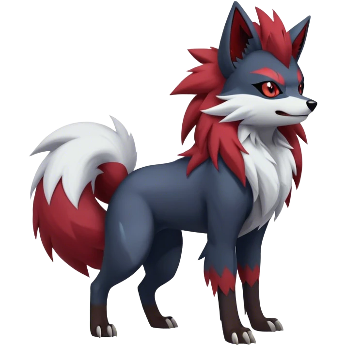 Zoroark-Zorua-Lycanroc (midnight form)-hybrid full body emoji