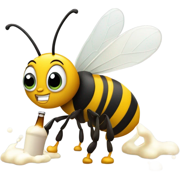 Bee drinking beers  emoji