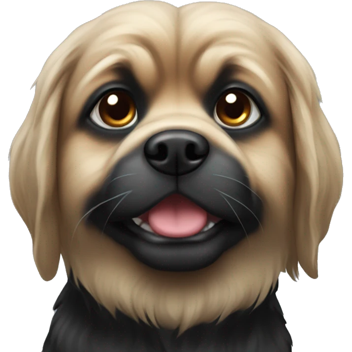 Black pegingese dog  emoji