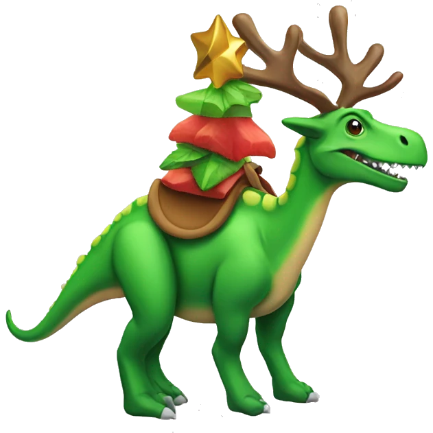 dinosaur on a reindeer  emoji