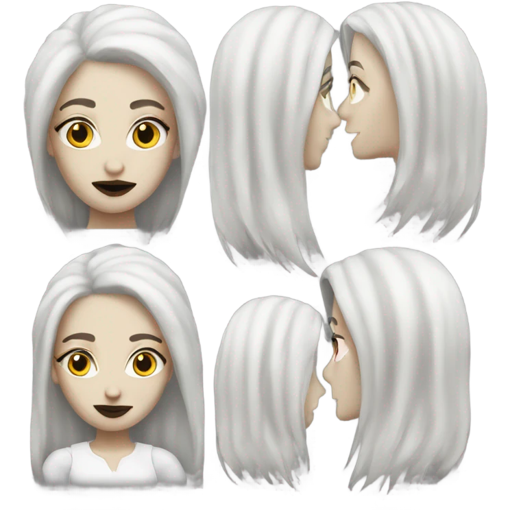 White skin white hair gothic woman emoji