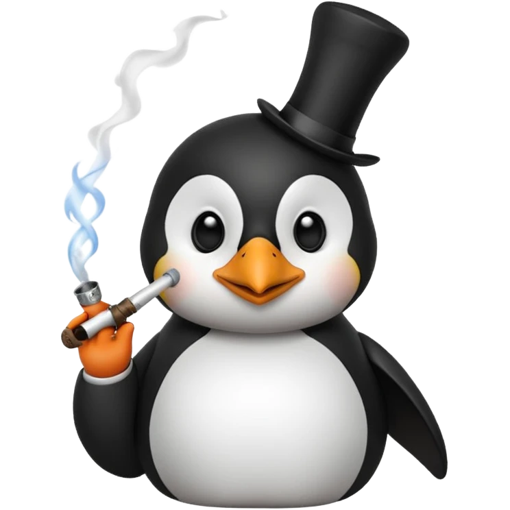 Un pingouin qui fume la pipe emoji