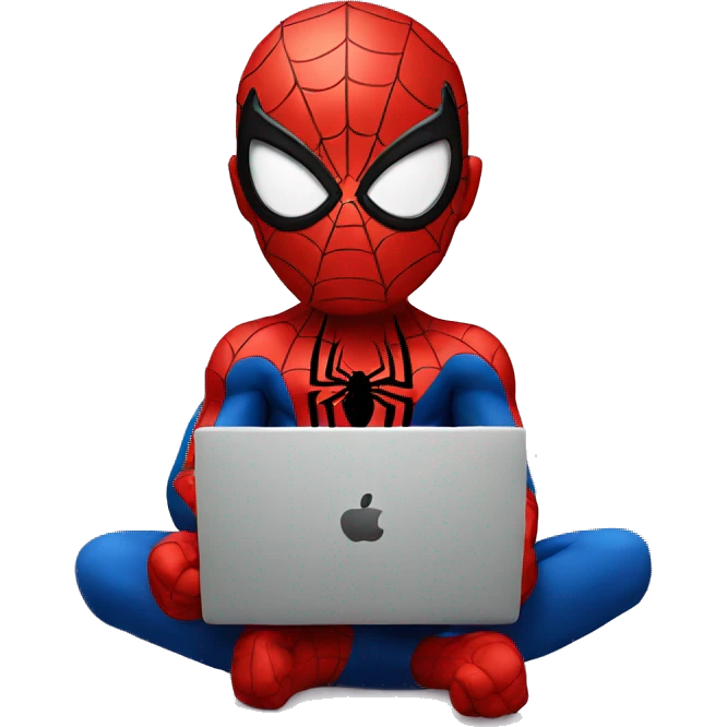 spiderman with laptop emoji